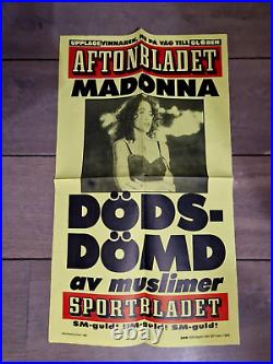 Madonna Very rare large poster Sweden 1989 PROMO 32 x 54 cm
