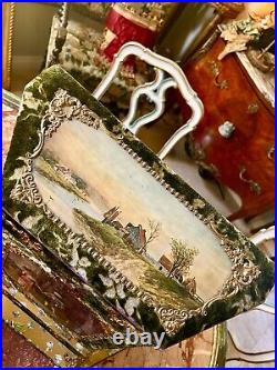 Magnificent Very large Antique Victorian celluloid ladies vanity music box RARE