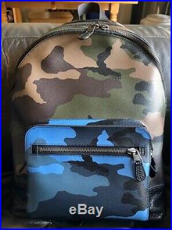 Mens Coach Leather Backpack Unique CAMO VERY RARE