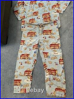 NICK & NORA Animal Crackers Flannel Pajama Set Womens Large VERY RARE