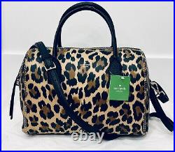 NWT Kate Spade Mega Lane bag Leopard Print Smooth Leather + Receipt Very Rare