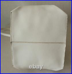 NWT. Rick Owens Unisex White Leather Triangular Bucket Shoulder Bag. Very rare