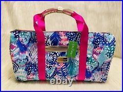 NWT! Very Rare Lilly Pulitzer Quill Out Large Travel Duffel Bag Pink Multi