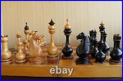 Old, large, wooden, Soviet chess, Rare chess. Very rare Soviet chess set