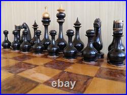 Old, large, wooden, Soviet chess, Rare chess. Very rare Soviet chess set