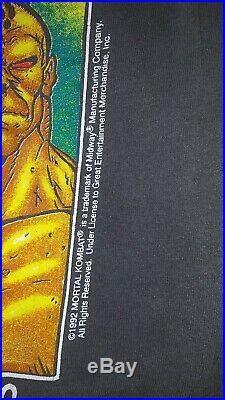 Original Mens Vintage Very RARE 92' Midway Mortal Kombat Games Promo T-Shirt L