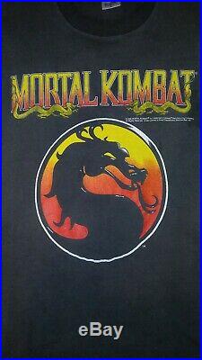 Original Mens Vintage Very RARE 92' Midway Mortal Kombat Games Promo T-Shirt L
