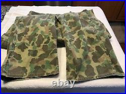 Original Ww2 / Korean War Us Army Frog Skin Camo Trousers Very Rare! Large Size