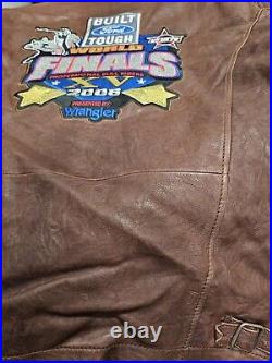 PBR Bullriders Rodeo Contestant Jacket Very Rare Las Vegas All Leather Size L