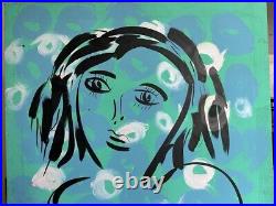 PETER KEIL Very Large Rare 1987 80 X 42 Lady In Blue