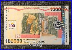 PHILIPPINES 100,000 Piso 1998, P-190a, UNC, Very Rare High Denom & Large. 100000