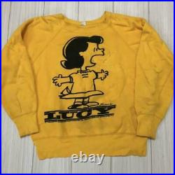 Peanuts MAYO SPURUCE Lucy sweatshirt vintage 60's size L Yellow Very Rare Japan