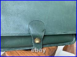 Preowned Vintage Coach Green Leather Flap Briefcase Very Rare