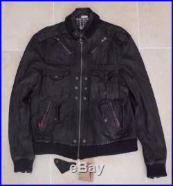 Prps Black Soft Perforated Bomber Leather Jacket Size Large P49jt05 Very Rare