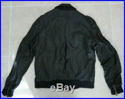 Prps Black Soft Perforated Bomber Leather Jacket Size Large P49jt05 Very Rare
