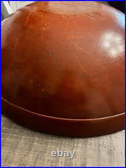 RARE Large 17 Antique 19th C Hand Turned Wood Dough Bowl WithLip VERY OLD/NICE