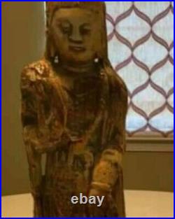 RARE Large Antique Buddha Statue Very Heavy Great Quality and Details