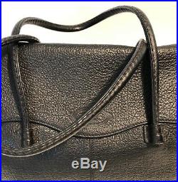 RARE- VERY LGE. TOD'S Blk. Pebble Grained Leather TOTE withdouble shoulder handle
