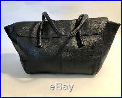RARE- VERY LGE. TOD'S Blk. Pebble Grained Leather TOTE withdouble shoulder handle