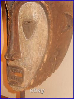 Rare African Tribal Mask Large Full Size Carved Wood Ceremonial Head Very Fine