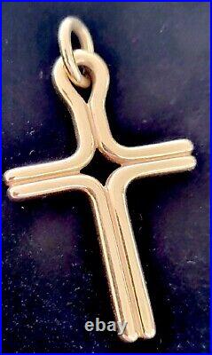 Rare James Avery Large Solid 14kt Gold Cross Pendant VERY NICE! Over 1.5