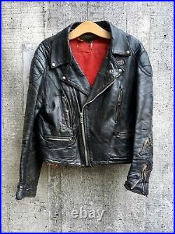 Rare Large 44 70s Lewis Leathers Aviakit Lightning Motorcycle Jacket Very worn