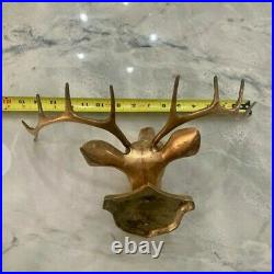 Rare Large Vintage Brass 10 Point Deer Head Mount Very Unique and Detailed
