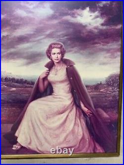 Rare Very Large Framed Lithograph Queen Elizabeth II By Joseph Wallace King