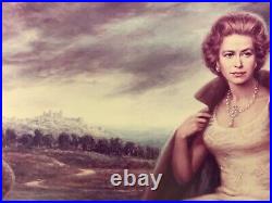Rare Very Large Framed Lithograph Queen Elizabeth II By Joseph Wallace King
