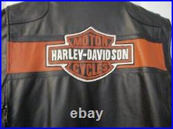 Rare Very Large Harley Davidson Leather Men's Vest 29 Flat Across Chest