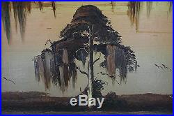 Rare Very Large HighwayMen James Gibson Antique Painting Upson Board 40 X 24.5