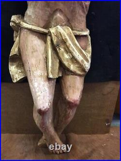 Rare Very Old Hand Carved Large Statue Of Jesus Recovered From Old Church In N