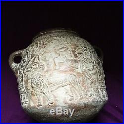 Rare Very large Ancient Near Eastern Greco Bactrian Pictorial Vessel 180/250 BCE