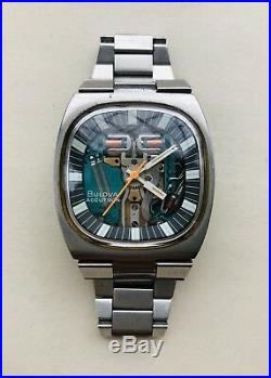 Rare & Vintage Bulova Accutron Very Large Steel SPACEVIEW Mens Watch