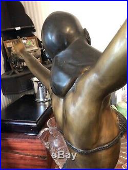 Rare Vtg Bronze Deco Dancer Female Figure Statue Large 66 Life Size Very Large