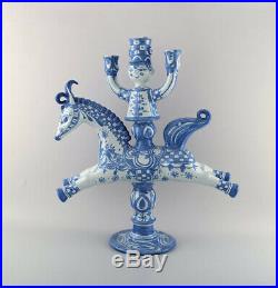 Rare and very large Wiinblad Candlestick in the form of a rider, 1973