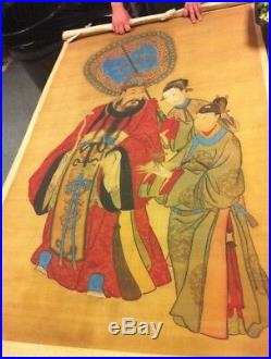 Rare ming dynasty Chinese Signed Scroll Painting VERY LARGE and LONG SCROLL