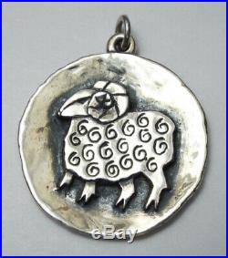 Retired JAMES AVERY Sterling Silver Large Ram Aires Pendant 925 VERY RARE Zodiac