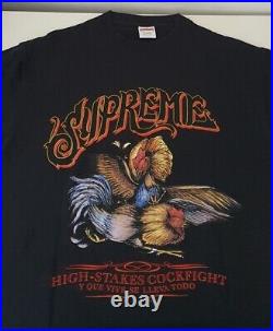 SS05 Supreme Cockfight tee size L large black T-shirt vintage Very Rare
