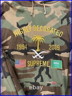 SS2009 Supreme Highly Decorated Pullover Hoodie Camo Size Large VERY RARE