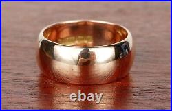 STUNNING Large HEAVY Mens D Band Solid 9ct Gold 9.9 Grams VERY RARE