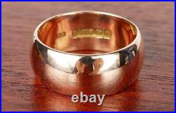 STUNNING Large HEAVY Mens D Band Solid 9ct Gold 9.9 Grams VERY RARE