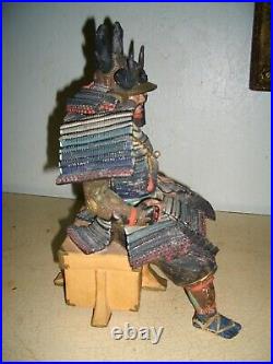 Samurai Honda Tadakatsu Large Antique Bizen Pottery Statue Very Rare