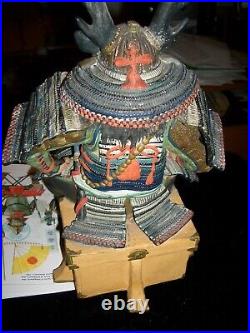 Samurai Honda Tadakatsu Large Antique Bizen Pottery Statue Very Rare