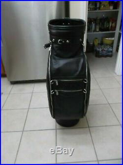 Schedoni Golfbag Blk Italian Leather Very Rare Large 10inch New Oem
