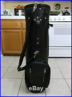 Schedoni Golfbag Blk Italian Leather Very Rare Large 10inch New Oem