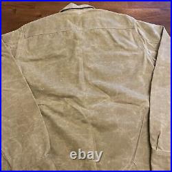 Ship John Jacket Original Tan Waxed Canvas Tin Cloth Very Rare Langitz Sz L