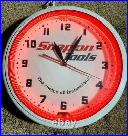 Snap On Tools Large Industrial Neon Clock. Very Rare Collectors Piece