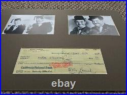 Stan Laurel Hand Signed Cheque Dated 1928 Display Mounted Very Rare
