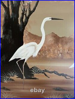 Stephen Kaye Large Heron Oil Painting Very Rare